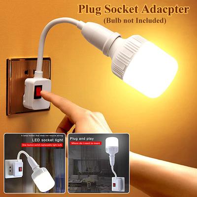 E27 Lamp Base Flexible Bend Wall Light Socket Adapter Plug Switch Lamp Bulb Extension Holder