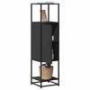 VidaXL High Sideboard Black 35.5x35x139 Cm Engineered Wood and Metal, Side Cabinet, High Storage Cabinet, Display Cabinet 849034