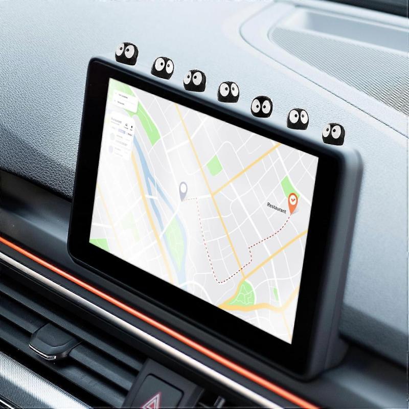 30PCS Cute Small Black Elf Dashboard Ornaments, Coal Ball Auto Rearview Mirror Decor Mini Cartoon Resin Figures Aesthetic Car Interior Accessories