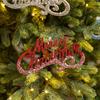 1pcChristmas Merry Hanging Decoration Plastic Red Gold Glitter Hanging Sign Christmas Doorway Garden Store Hanging Text Decorati