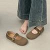 Soft-soled Women's Shoes Mori Series Round Head Soft Surface Shallow Mouth Mary Jane Shoes 2025 Spring New Buckle Flat-soled Shoes