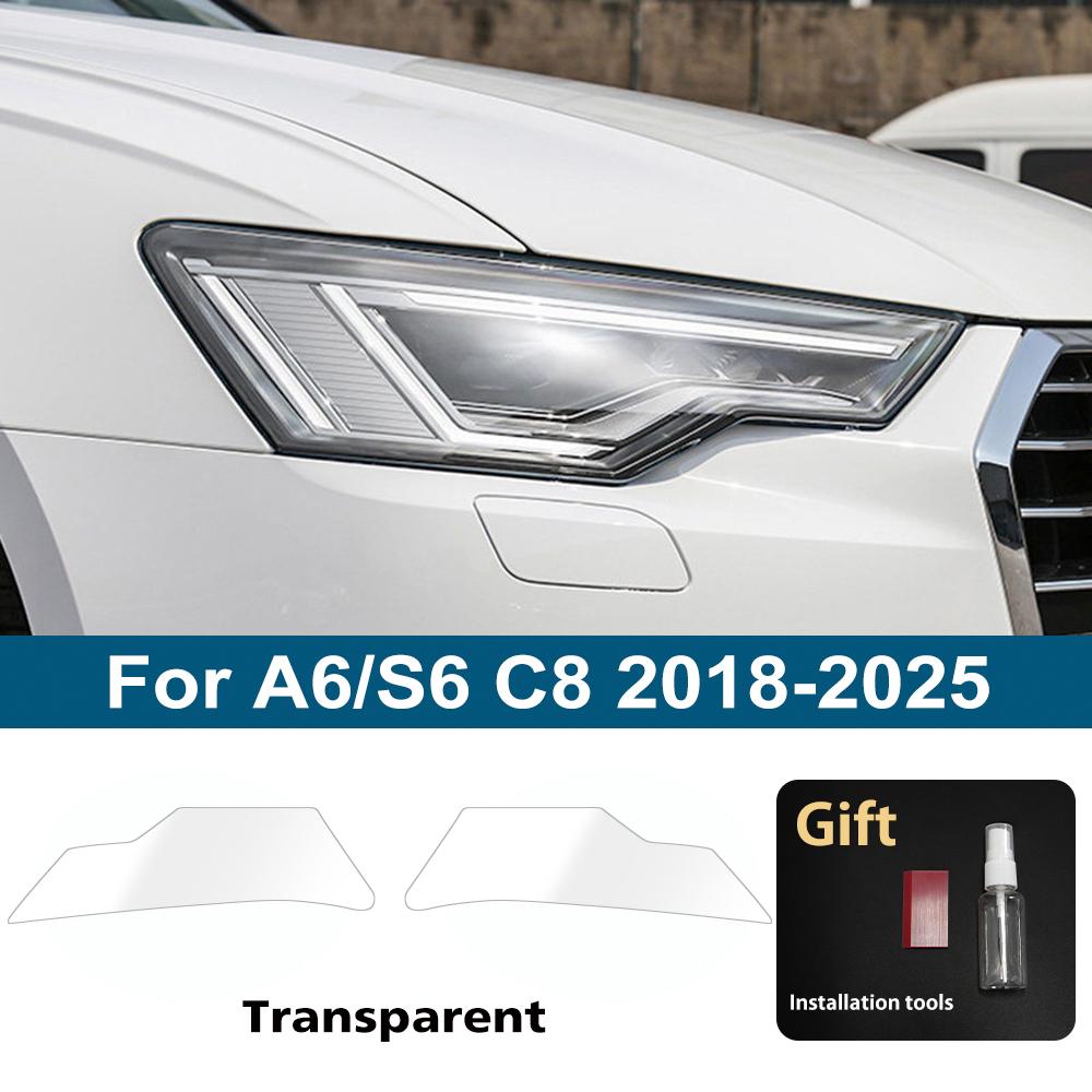 For hot A5/S5 B9 A6/S6 A7/S7 C8 A8/S8 D5 Car Headlight TPU PPF Protective Film Pre Cut Smoke Black Vinyl Wrap Anti-Scratch Film