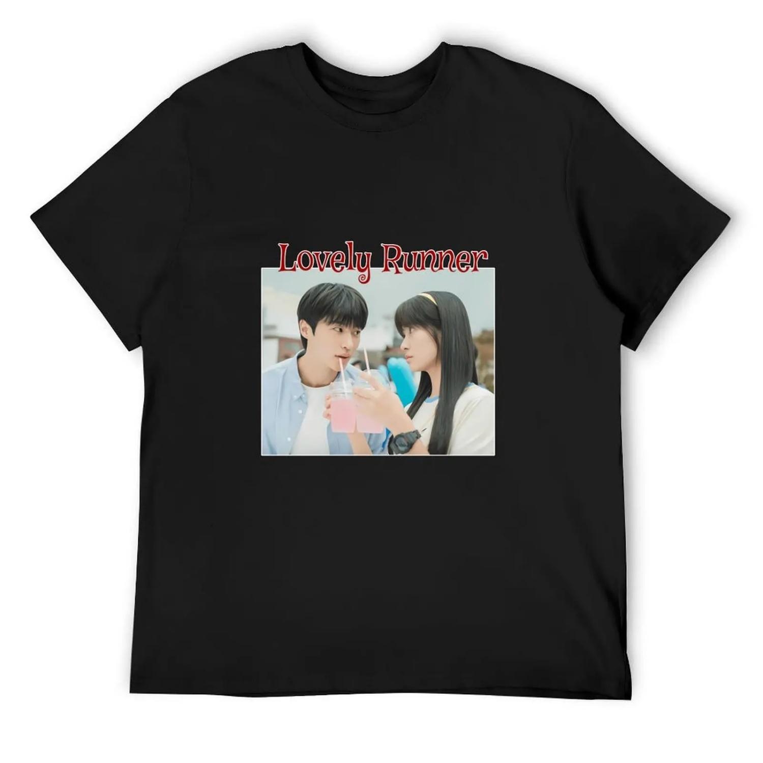 

Lovely Runner Minimalist Kdrama (2024) T-Shirt topping blue archive designer shirts men workout shirt XXXXXL чорний