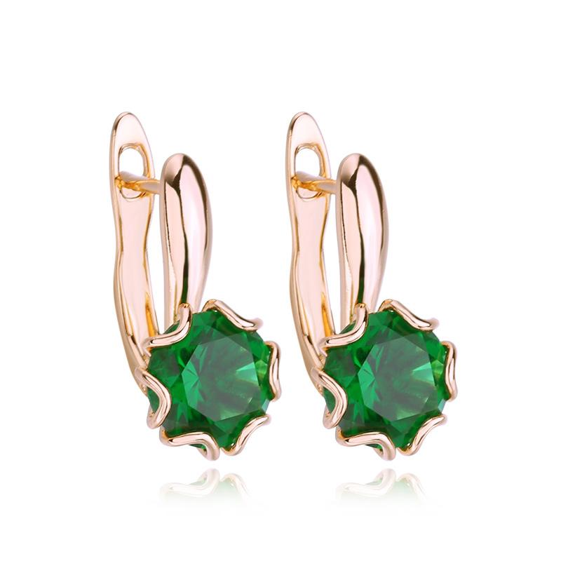 

Серьги-клипсы MINTHA, модные серьги цвета розового золота, свадебные повседневные модные украшения, серьги с зеленым фианитом для женщин, свадебные серьги A
