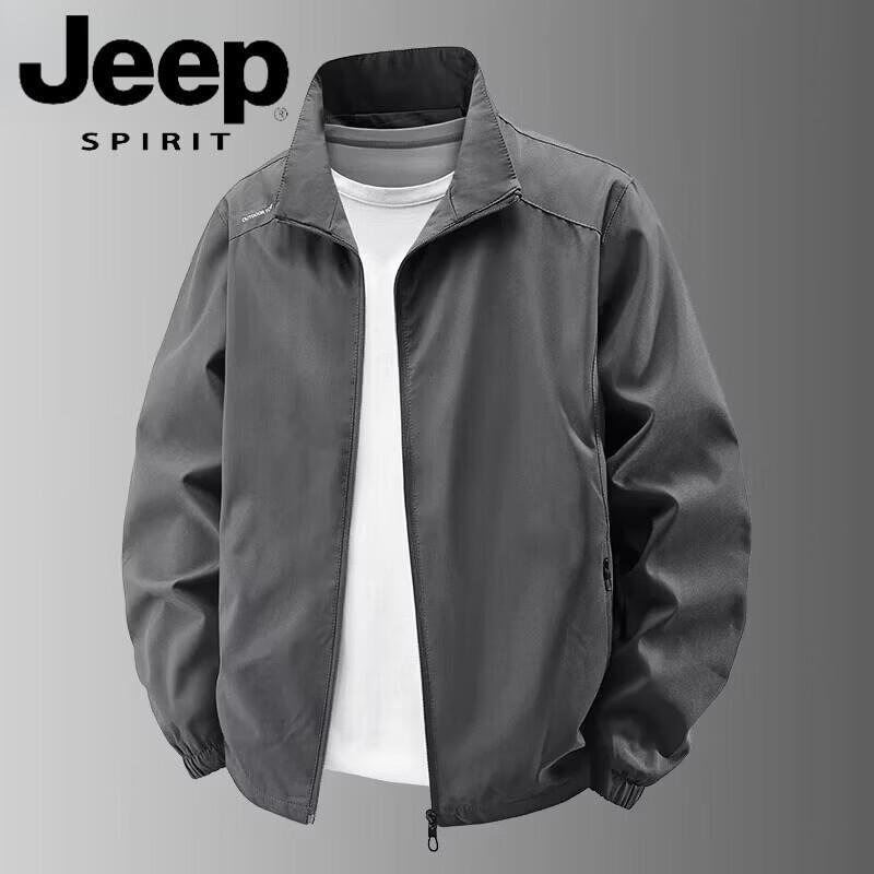 JEEP SPIRIT Men s Spring Stand Collar Casual Sport Jacket 4XL
