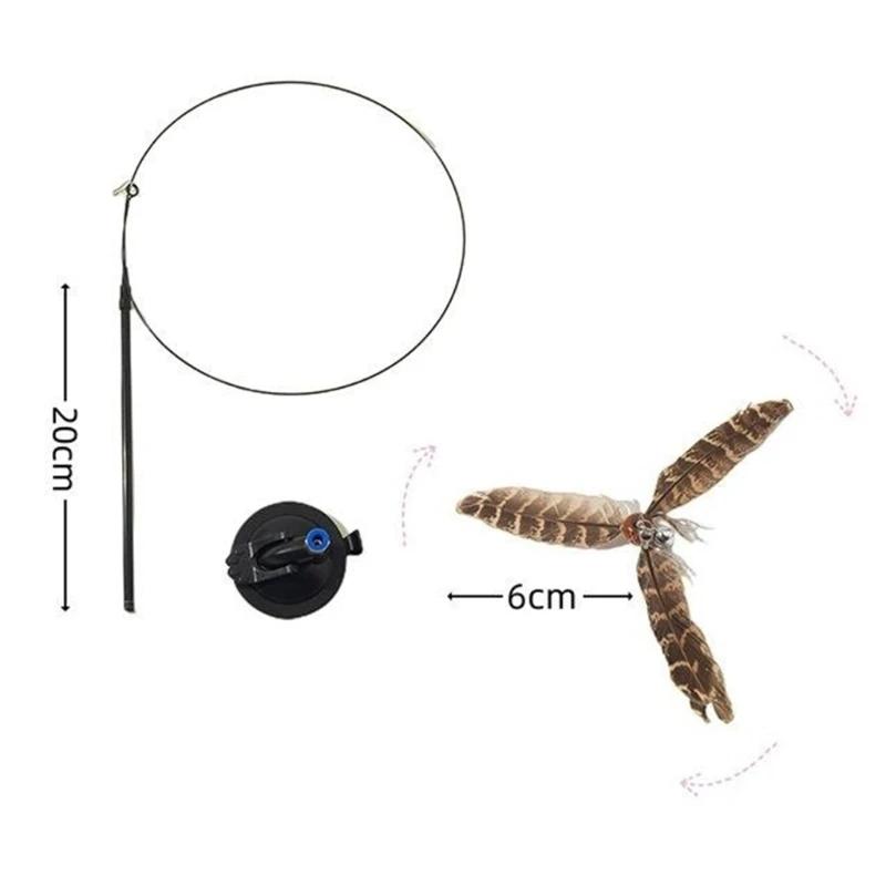 Teaser Toy Boredom FishingPole Wand Kitten Indoor Hunting Toy