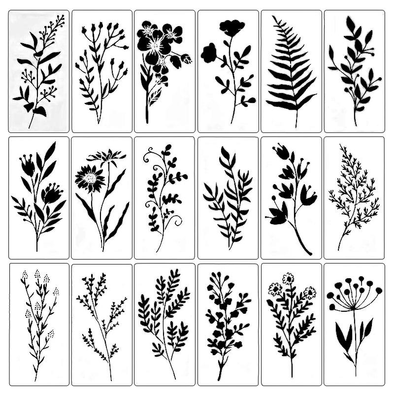 

Wildflower Painting Template Reuse Painting Flowers Plants Spray Painting Pet Washable One Size белый