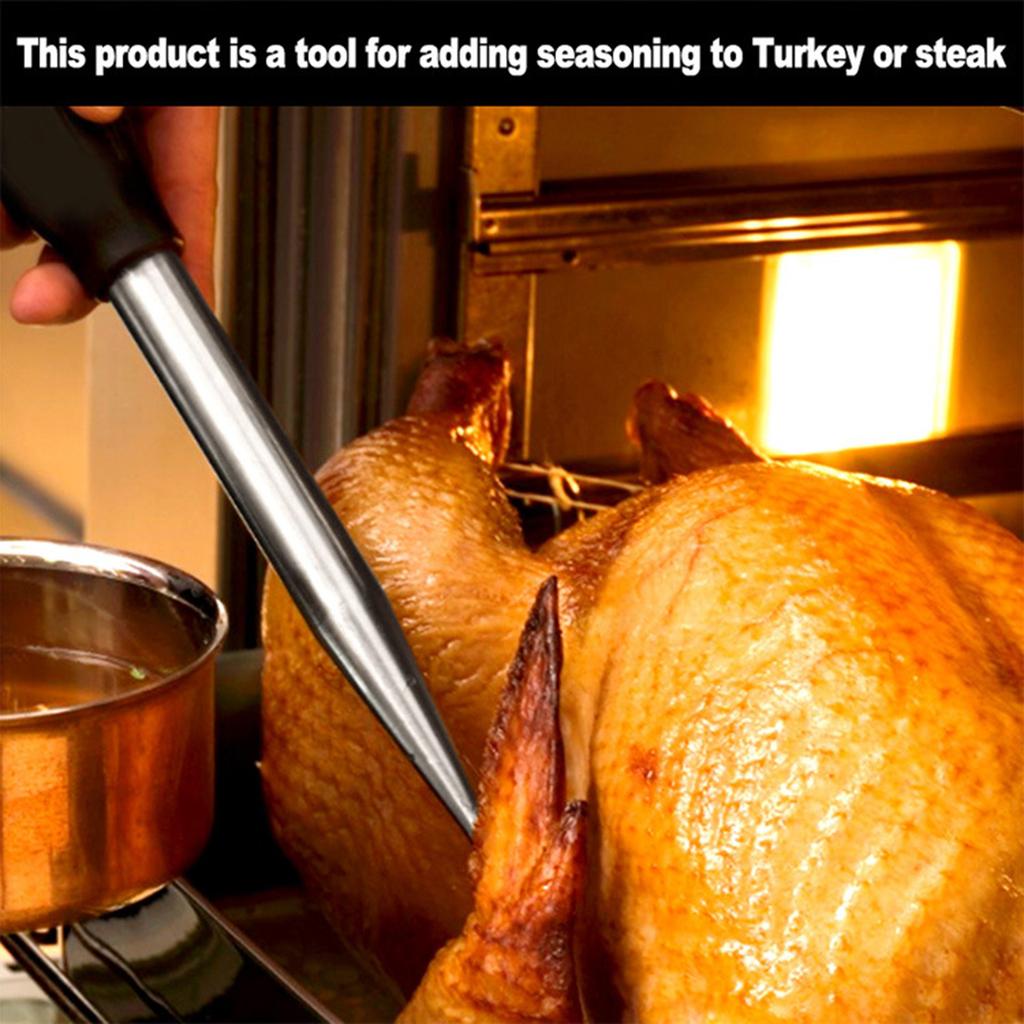 Efficient Turkey Baster Cleaning Brush Injector Needle Stainless Steel Texture Great for Enhancing Culinarys Experience