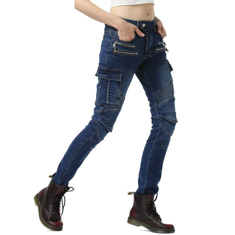 Womens Winter Motorcycle Riding Pants With Silicone Padding Warm Cotton Blend Protective Gear Biker