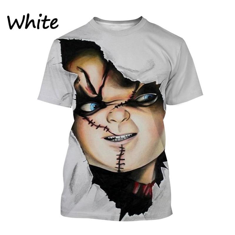 Saldi Estivi Chucky T-shirt Stampata 3D Divertente Stile Streetwear Manica Corta Uomo Design Horror Girocollo Abbigliamento