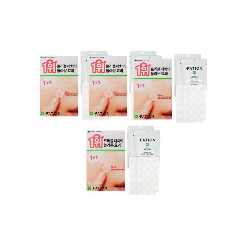 Dong-A Pharm FATION Nosca9 Trouble Spot Patch 46pcs x 4 Packs Pimple Cover Blemish Stickers Hydrocolloid Clear Skin Care Set