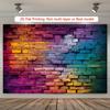2D Bright Colorful Brick Wall Backdrop Rainbow Graffiti Photography Background