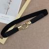 Women Leather Dress Decoration Fashion Casual Wild Neutral Soft Simple Double Loop Buckle Belt