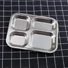 Lightweight 304Stainless Steel Plate Rectangular Divided Plate Dinner Tray