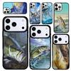 Capa Case for iPhone 17 Air 16 Pro Max 15 Plus 11 13 Mini 14 12 Back Phone Cover Trout Panel Fish Fishing