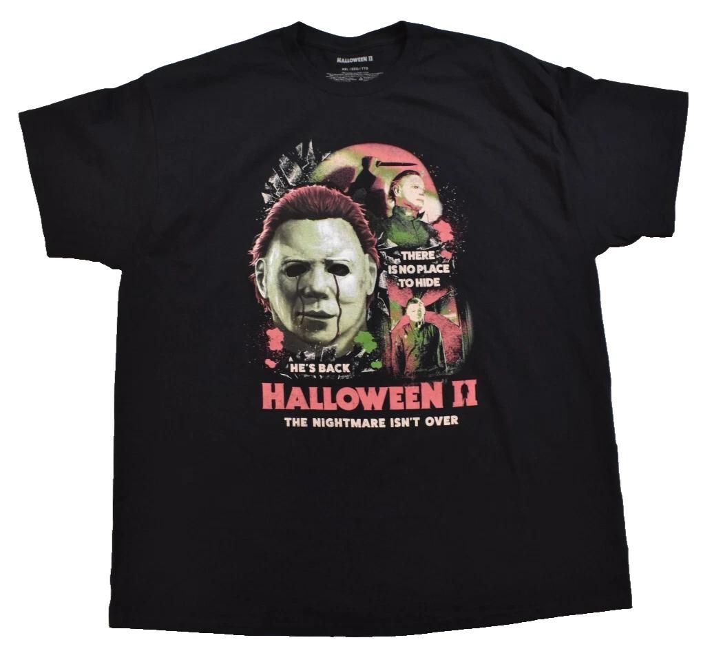 

Halloween II Mens Michael Myers There Is No Place To Hide Horror Shirt New 2XL XL