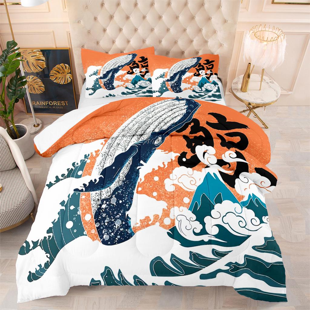 Digital Printing Fat Quilt Japanese Style Quilt Suit Three Piece Quilt Cover