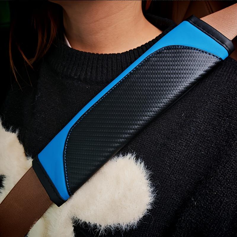 1pc Carbon Fiber Pattern PU Leather Car Seat Belt Shoulder Pad, Comfortable Protective Cover for Car Seat Belt Comfort Seat Belt Cover Shoulder Strap