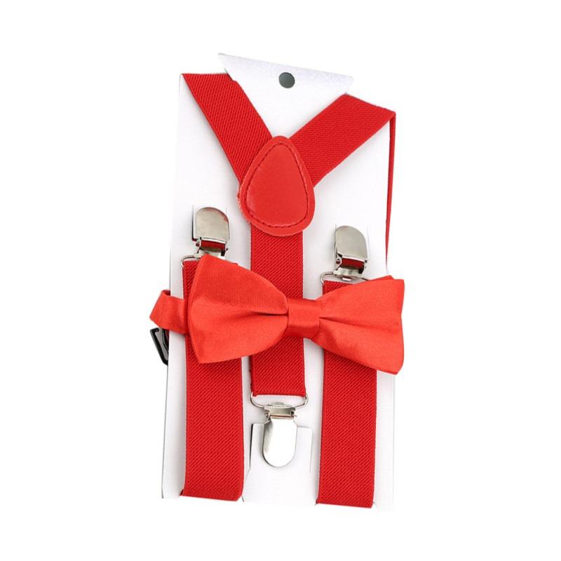 Kids Suspenders with Bowtie Fashion Children Bow Tie Set Boys Braces Girls Adjustable Suspenders Baby Wedding Ties Accessories