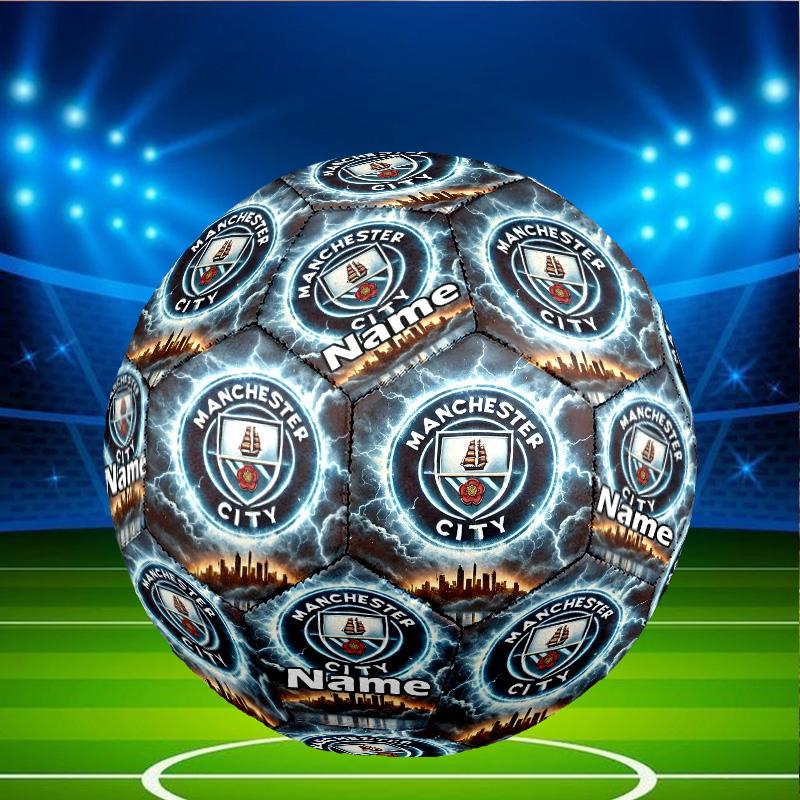 Individueller Name Personalisierter Manchester City FC-A Druck Größe 5 Fußball Training & Spiel Fußball, für Team, Kicken, Geschenk für Fußball-Enthusiasten