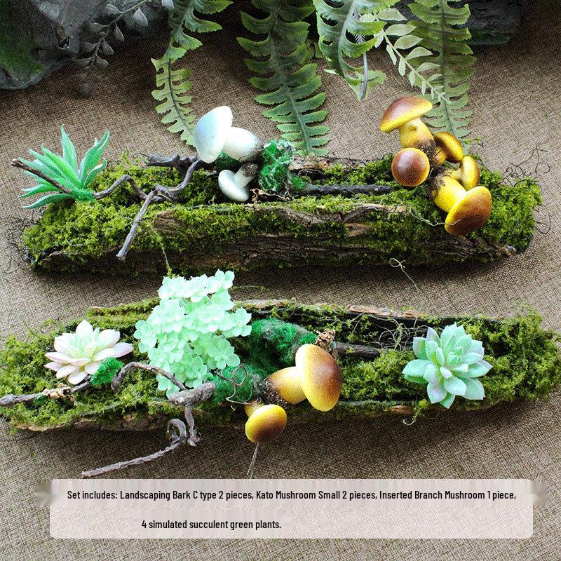 Forest Style Artificial Tree Stump with Moss Bark - Kindergarten and Country Style Decorative Ornament, Perfect for Landscaping or Inserting Flowers.