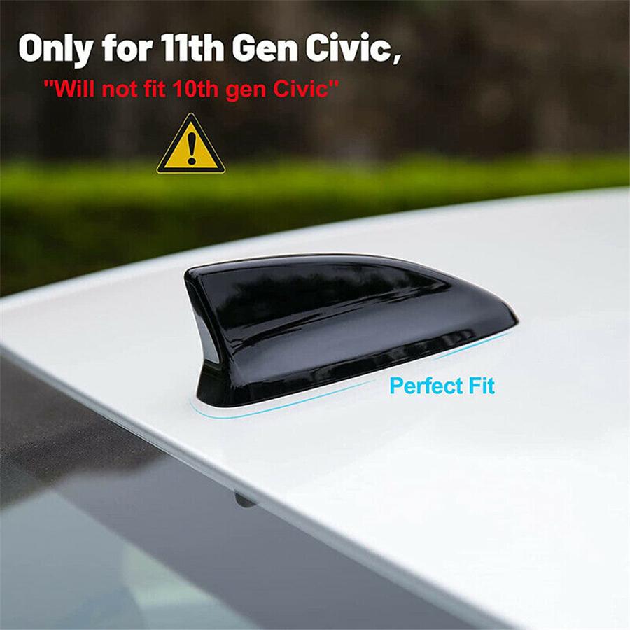 Gloss Black Shark Fin Antenna Decorative Cover Trim For Honda Civic 11th 2022-up