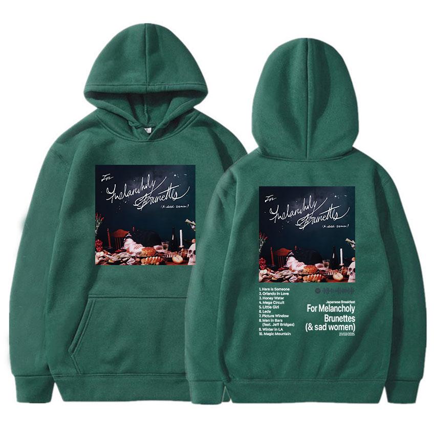 

Японский завтрак для меланхоличных брюнеток Толстовки с длинным рукавом Мужские Женские Повседневные толстовки Пуловеры с капюшоном Уличная одежда XL