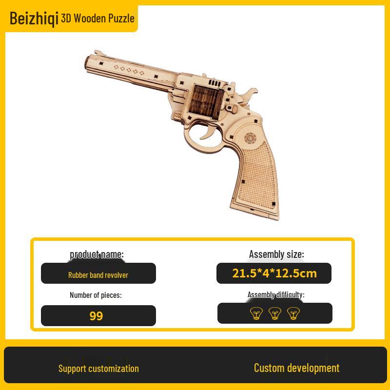 CSGO Wooden Folding Claw Knife & Burst-Fire Toy Gun DIY Puzzle Block Set