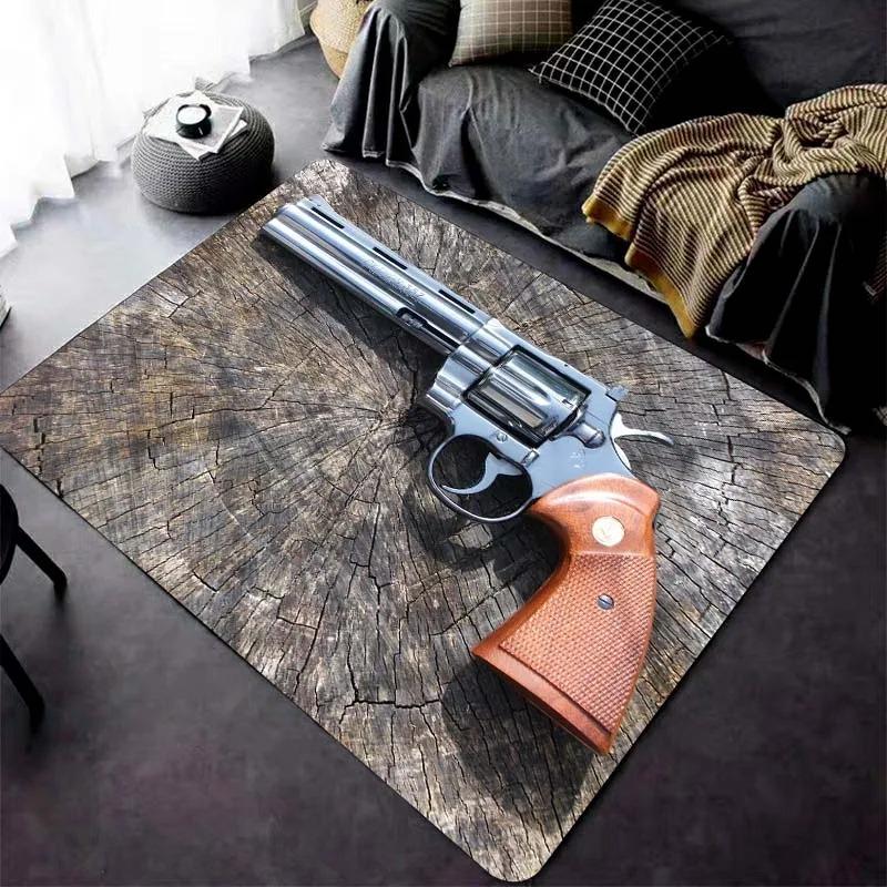 Cartoon Pistol Carpet for Living Room Children 's Bedroom  Decor Floor Mat Non-slip Kid Play Crawl Soft Rug Bathroom Door Mats