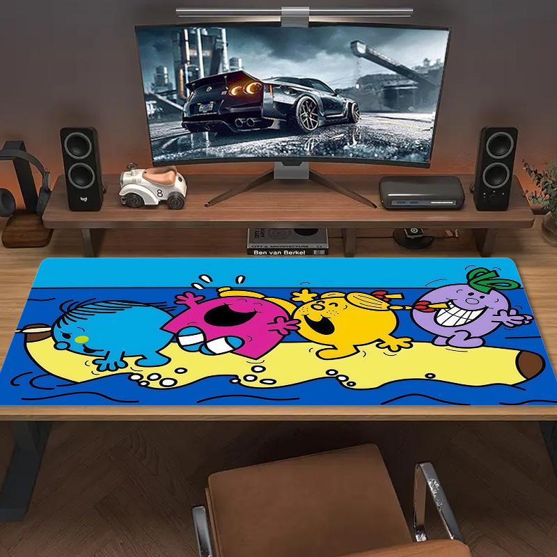 Mr. Men and Little Miss2 Print Cushion Non-slip Laptop Tablet Big Mousepad XXL Mat Mini PC Playmat With Lock edge