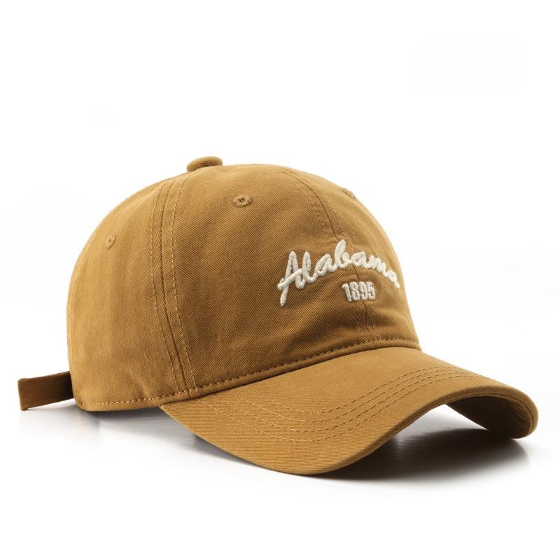 Japanese retro women's washed cotton letter embroidered cap outdoor men's travel sunscreen baseball cap