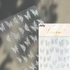 Gradient White Pink Butterfly Flower Shiny Stars Chic Spring Petal 5D Soft Adhesive Nail Art Stickers Decorations Manicure Decal