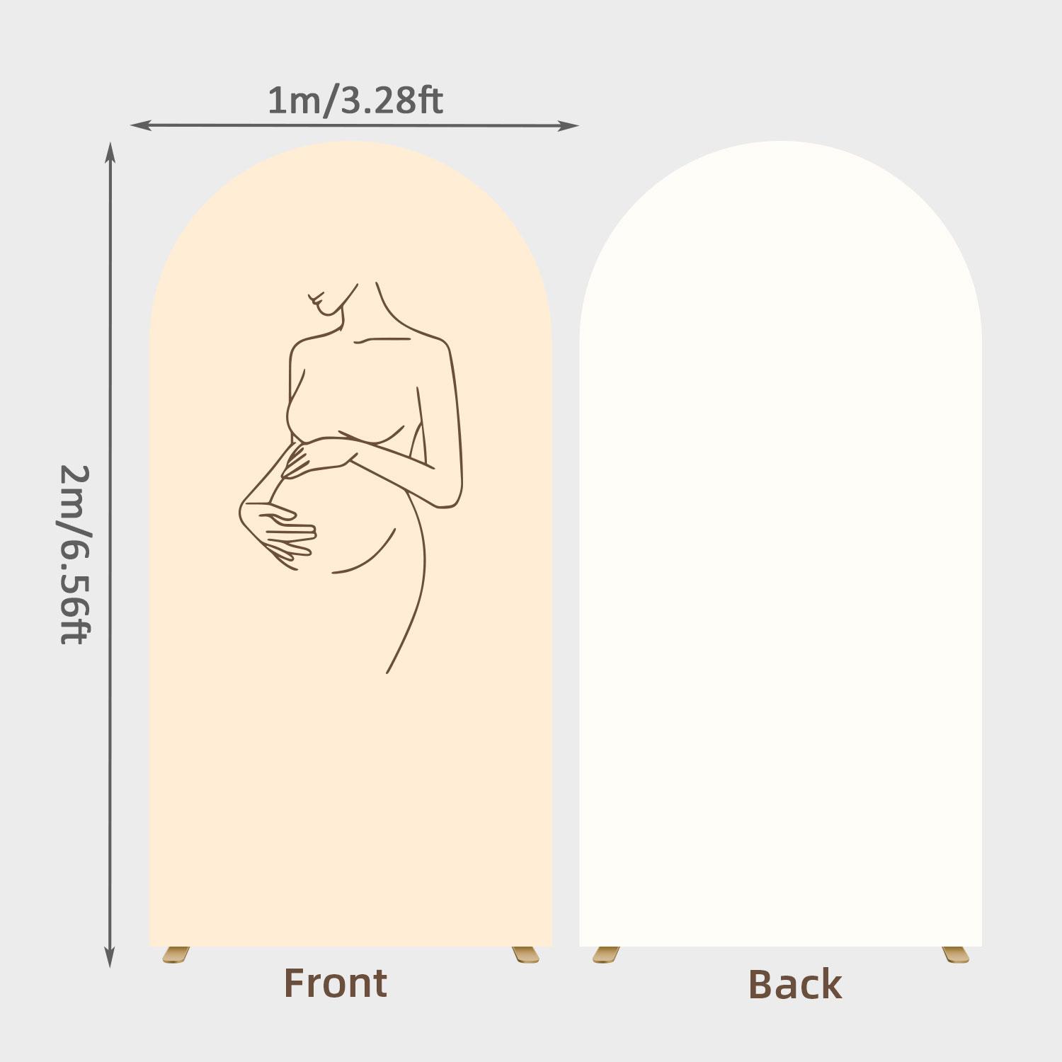 

6,56 футов Силуэт беременной женщины Арка Подставка Чехол Двусторонние Круглый верх Чехлы для фона для вечеринок Baby Shower Фон