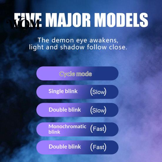 Devil Eye Car Window Light 1/3Pcs Solar Demon for Window, LED Interior Lamp with Suction Cup, Dynamic Auto Windshield Ambient