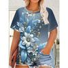 Fashion Women's Crew Neck T-Shirt 3D Color Printing
