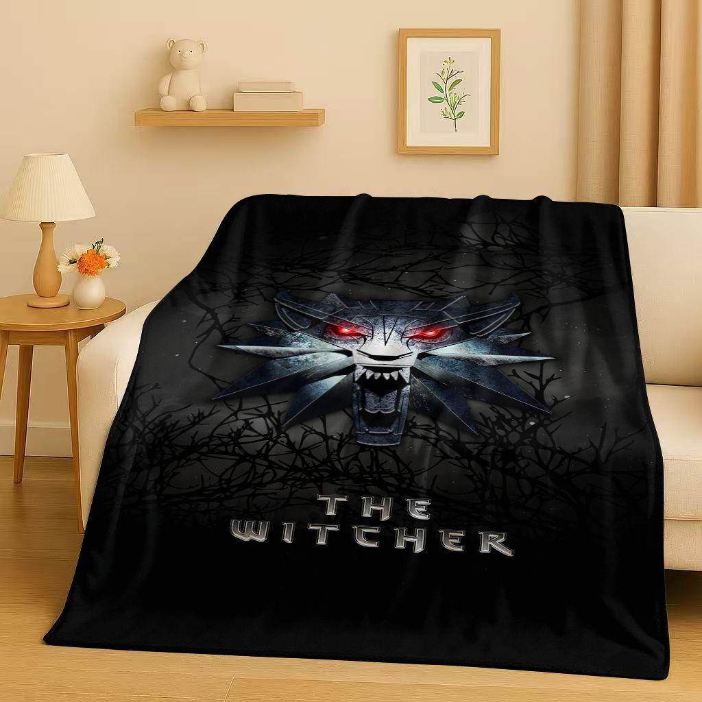 HD The W-Witcher Game Geralt Gamer Cartoon Flannel Blanket,Ultra Soft Plush Throw for Home Bedroom Bed Sofa Cover Kid Gift