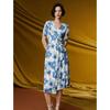 Langzi Retro Print A-Line Midi Dress