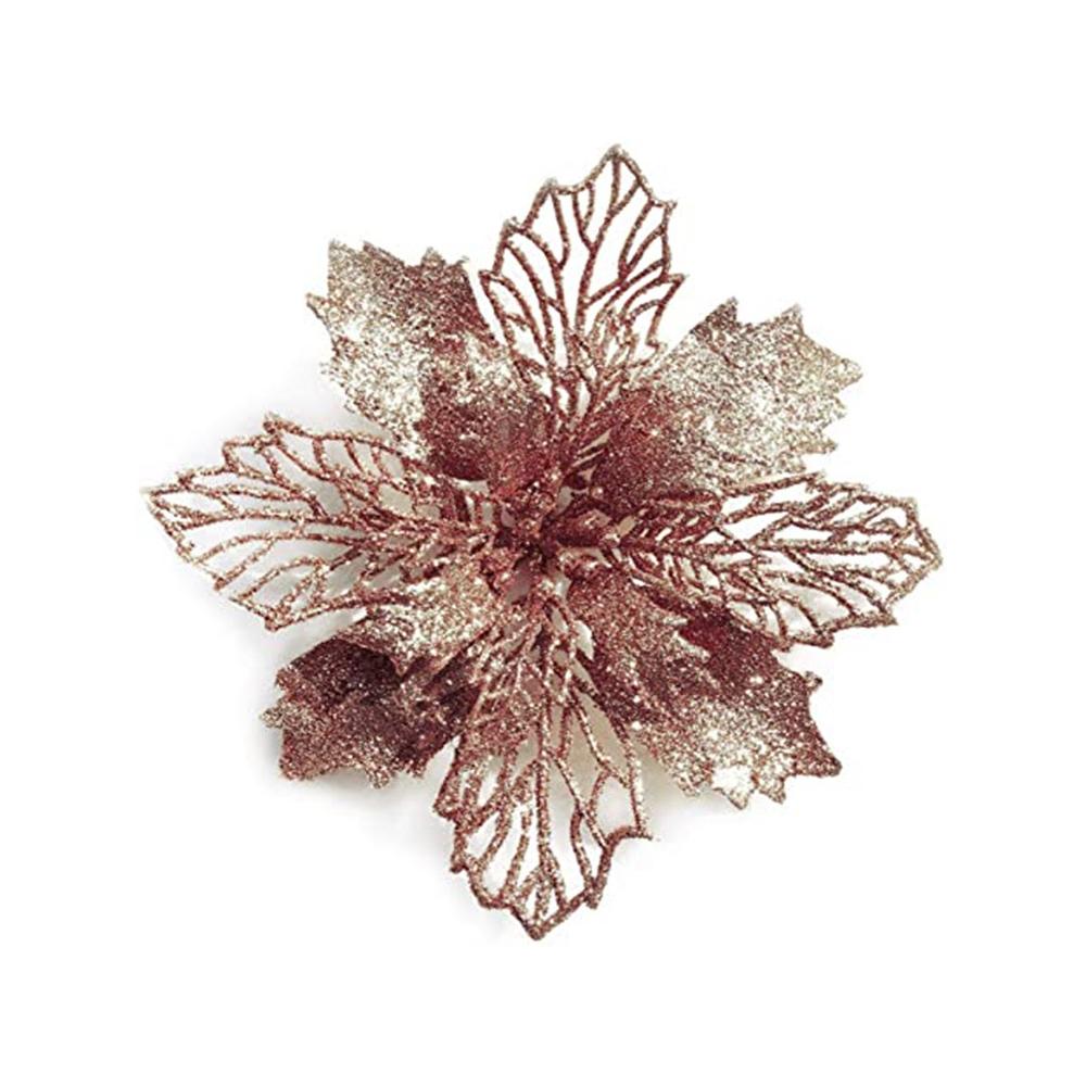 5/10 Stück Weihnachtsdekoration Künstliche Blumen 11CM Weihnachtsbaum Anhänger Ornamente für Heimdeko Navidad Neujahr 2026 Girlande