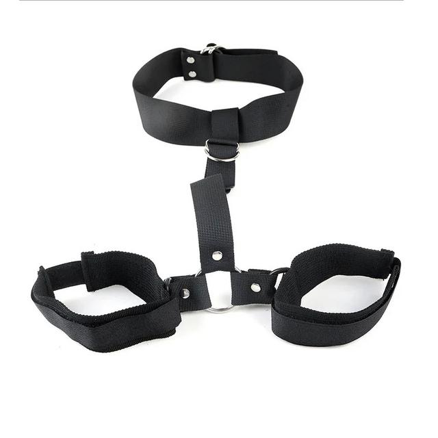 Handcuffs Bondage Set Bed BDSM Bondage Restraint Strap System Adults Wrists & Ankle Cuffs Erotic Sex Toy for Woman Couples Slave