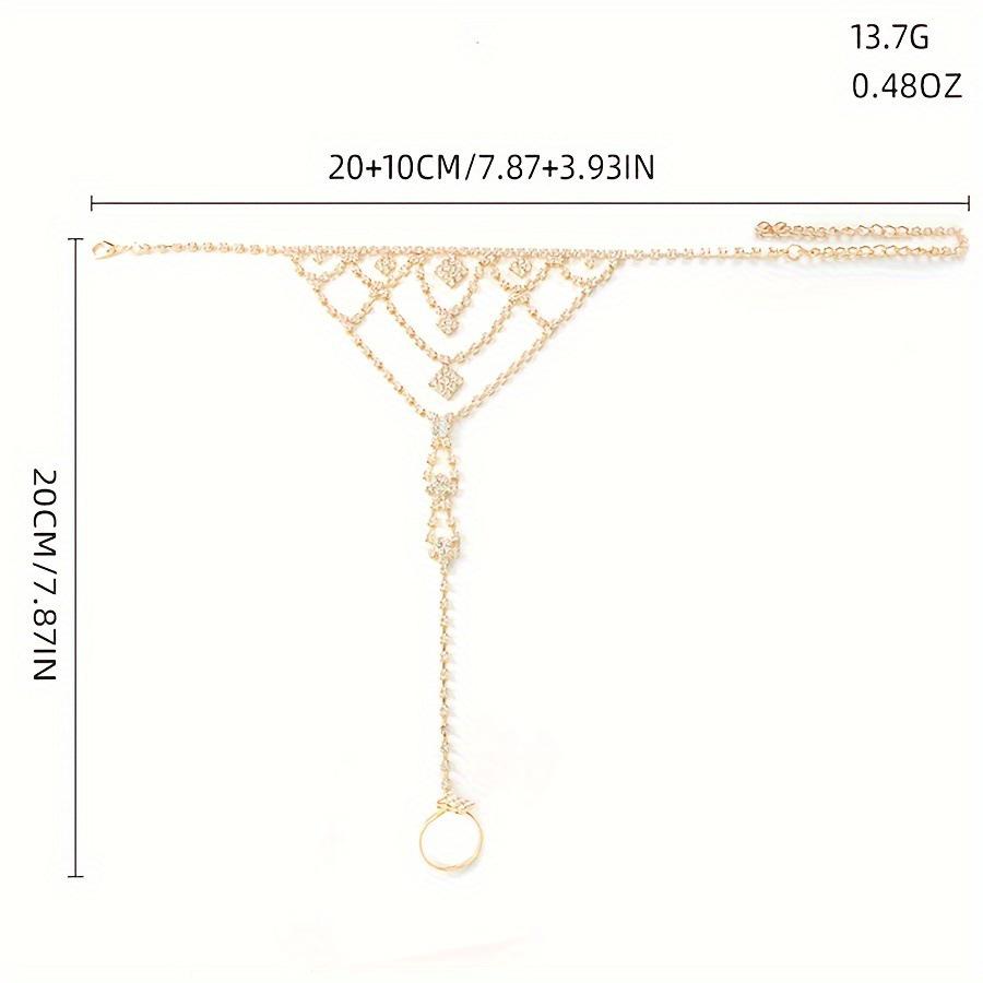 Hot-Selling Rhinestone Foot Jewelry: Versatile Finger Anklet & Foot Ring for Beach Vacations