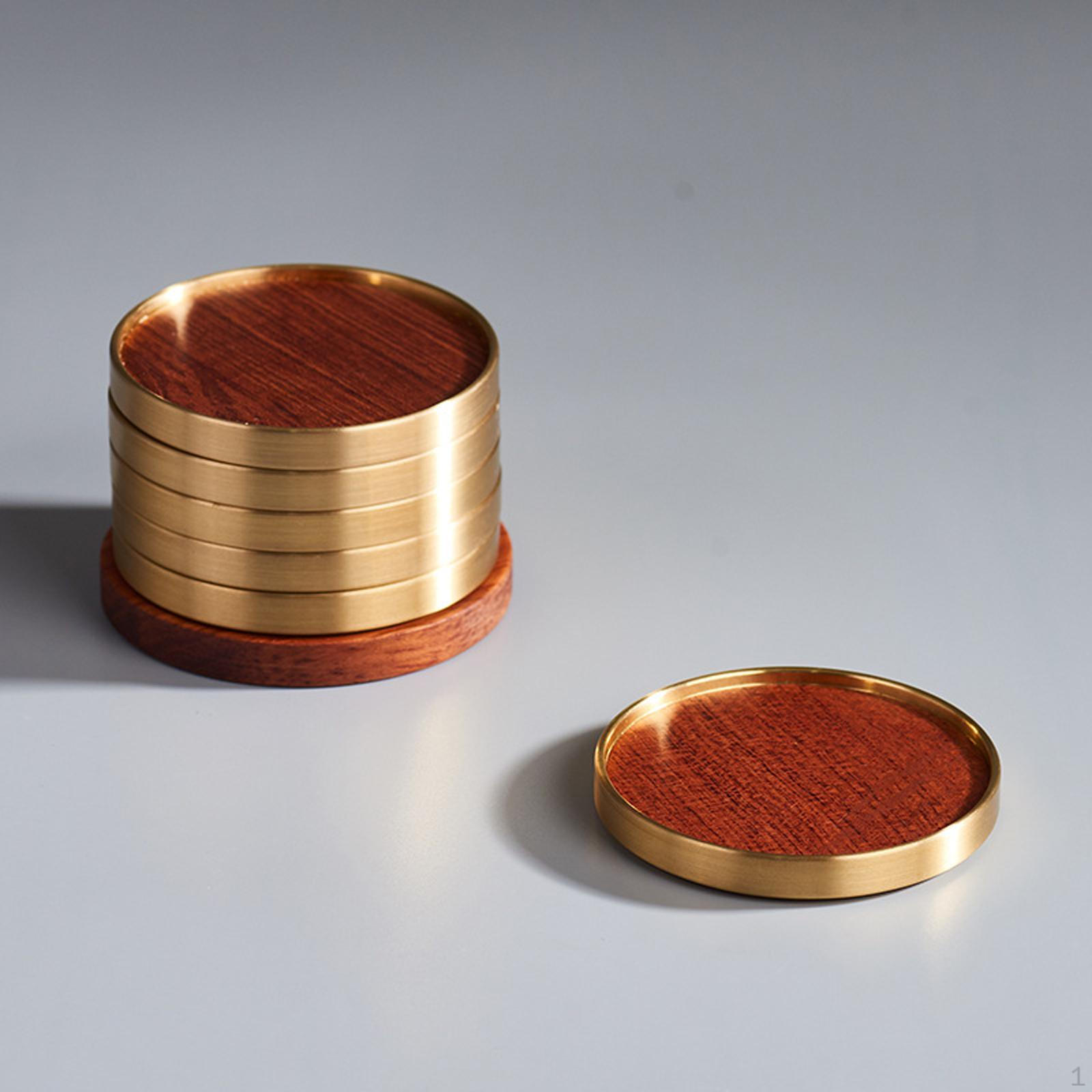 

6 шт. деревянная подставка многоцелевая легкая удобная переноска коврик для кофейной кружки защита стола для чая красный