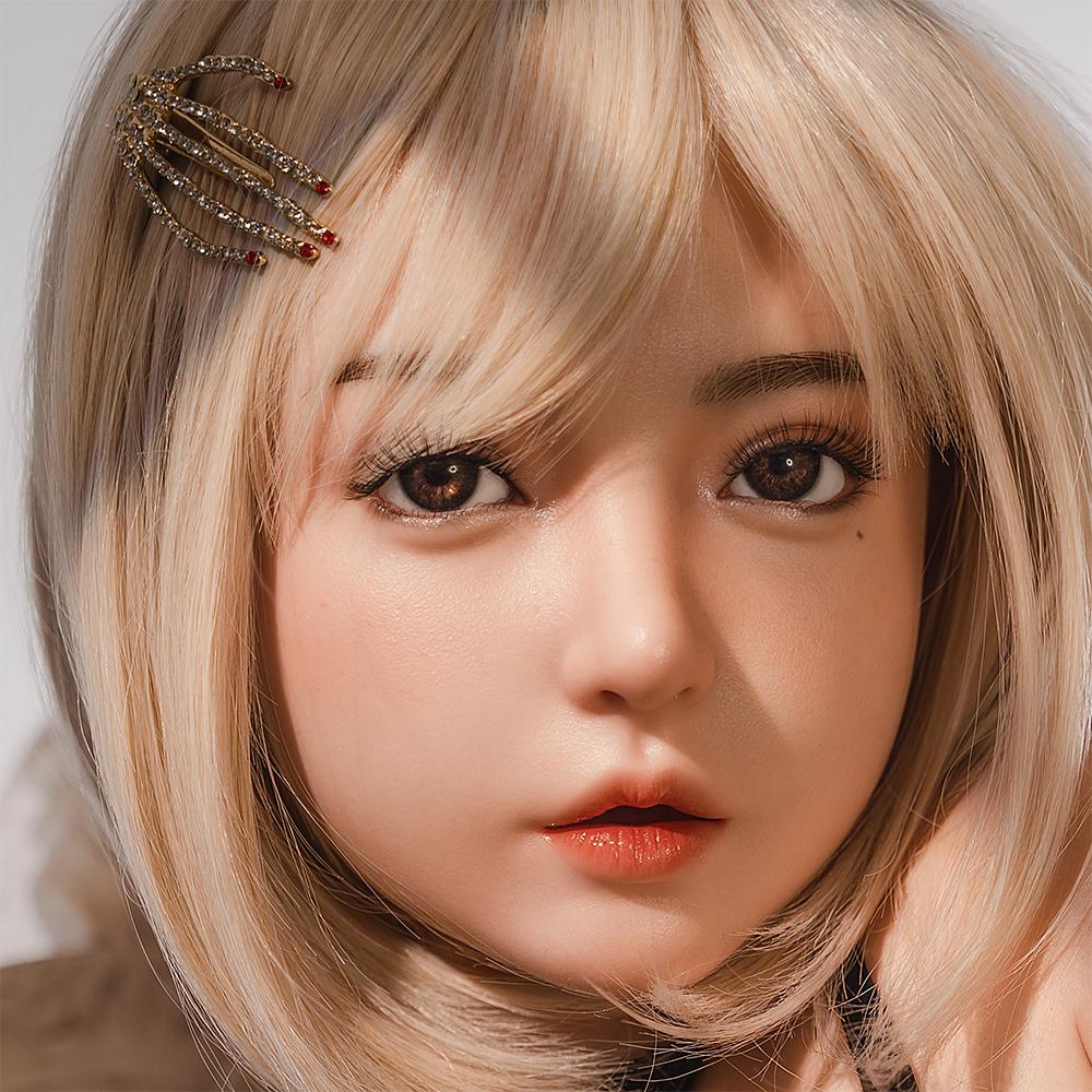 Head with Realistic Oral Function 100% Silicone Compatible with 130-180cm Sex Dolls M16 Thread Interface Wig & Implant Hair Options 3kg