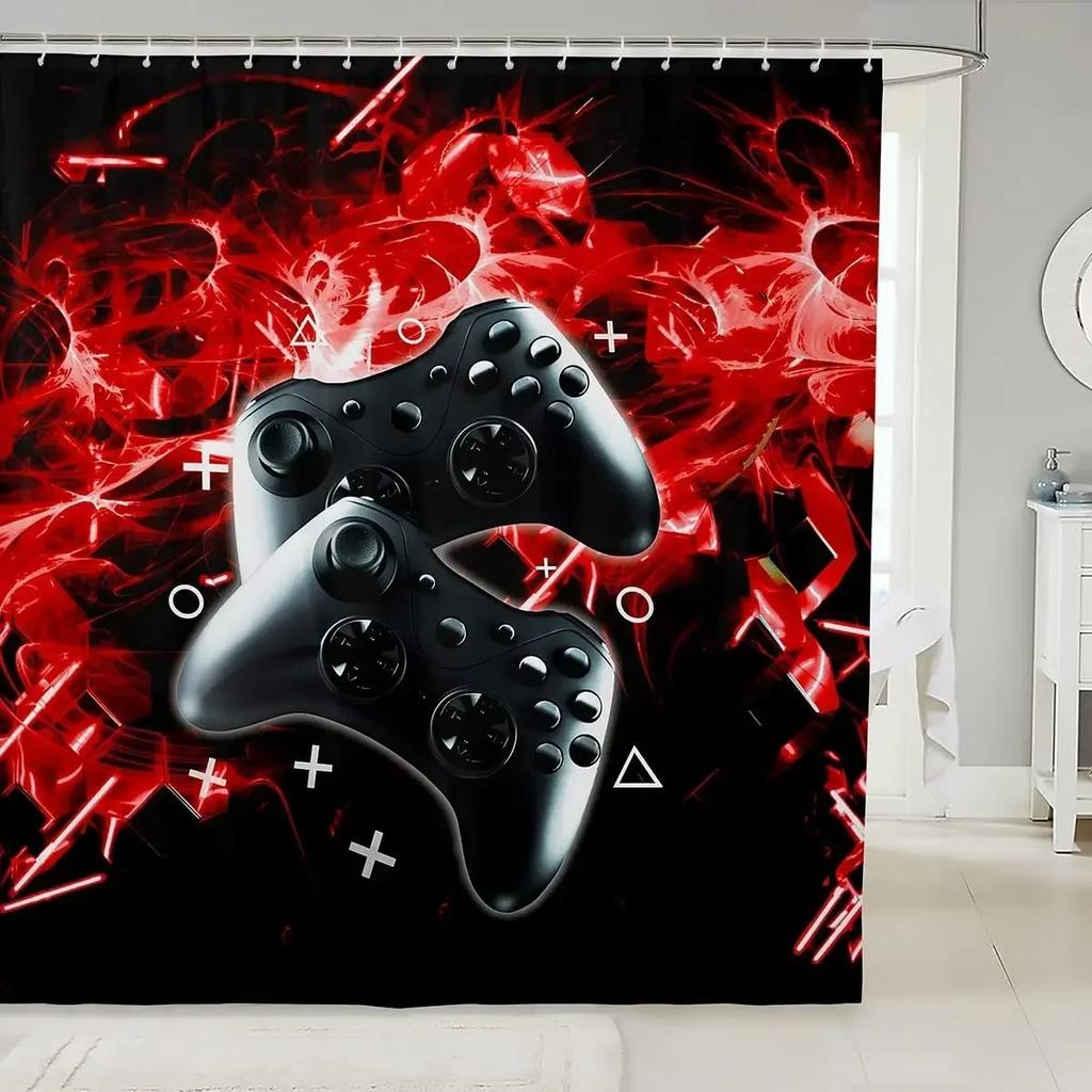 Kid Excavator Shower Curtain Tractor Mechanic Truck Construction Vehicle Boys' Bulldozer Crane Hanging Curtains Bathroom Decor