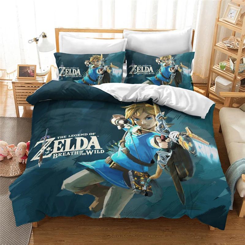 3d Zeldas Game Pattern Duvet Cover Set with Pillowcase Bedding Set Single Double Twin Full Queen King Size for Bedroom Decor