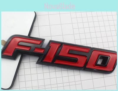 Κομψό Κόκκινο Μαύρο 3D Ανυψωμένο Πλαστικό Σήμα Γράμμα Για 09-14 Ford F150 Πορτάκι Πίσω Πόρτας