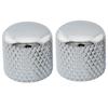 Musiclily Pro 18mm Steel Dome Knobs for USA Electric Chrome of Guitars/Basses, (Set 2)