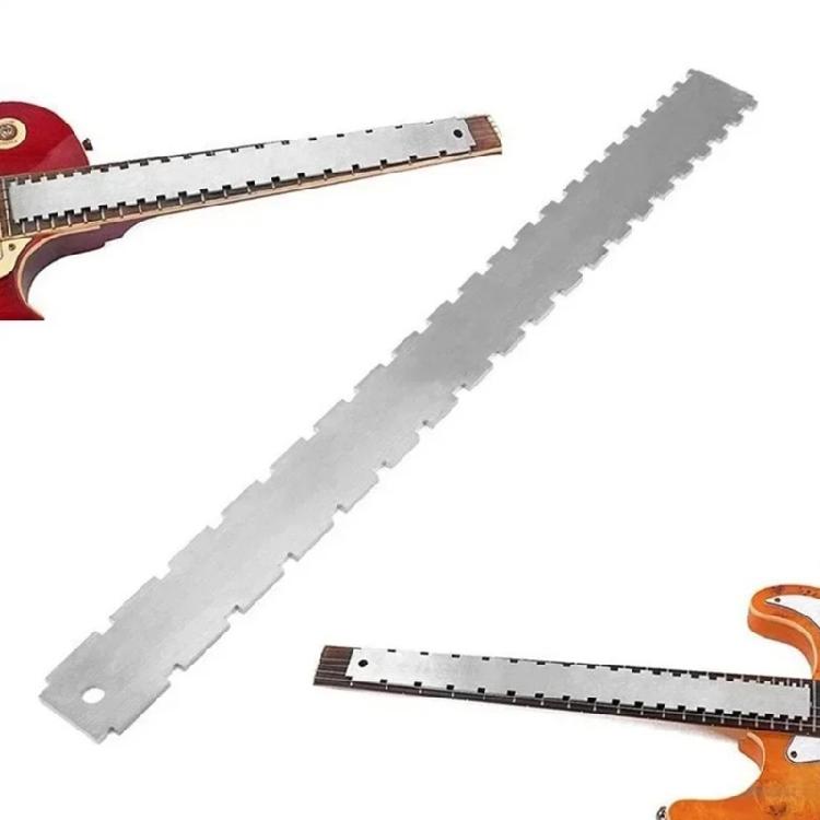 Metall Saitenlage Lineal Gitarren Setup Lineal Gitarren Messwerkzeug Metalltextur für Gitarren und 6-Saiten Bässe