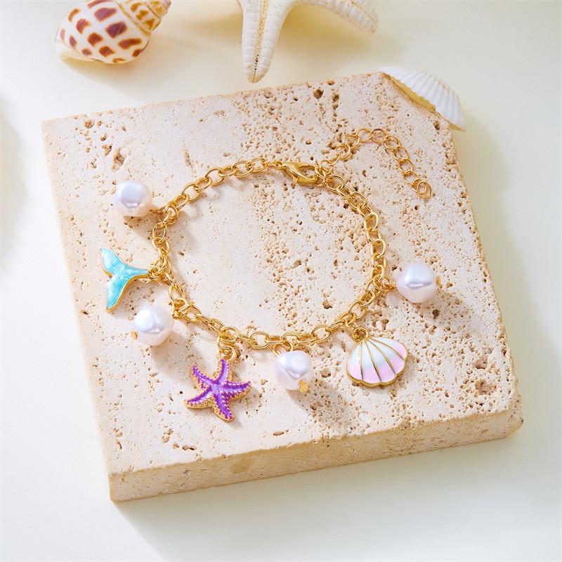 Seashell Beach Bracelet With Alloy Electroplate For Womens Casual Wear