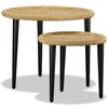 Coffee Table - vidaXL - 2 Pcs - Natural Jute - Sturdy Steel - Beige