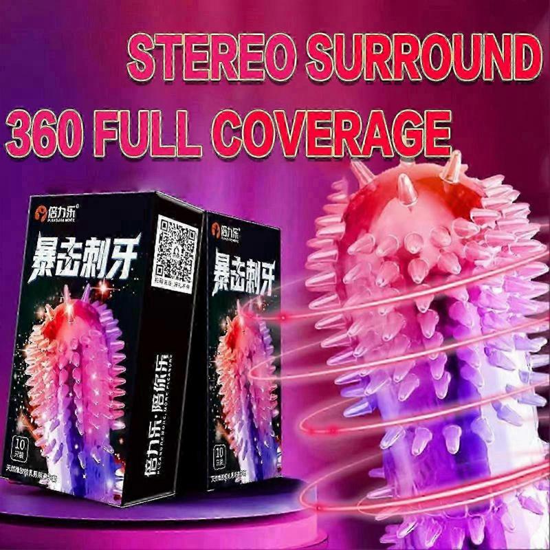10pcs Large Particles Latex Condoms Deep Stimulation Extra Strength for Bedroom Honeymoon Night